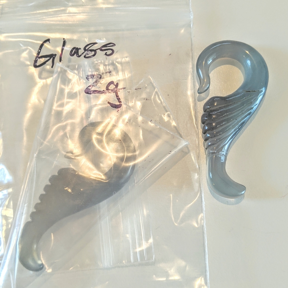 Blue glass hanging plugs